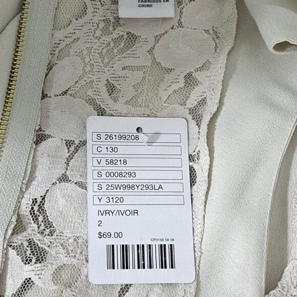 Urban Outfitters Cooperative Square Neck Lace Sleeveless Dress With Pockets Sz 2 - Picture 6 of 7